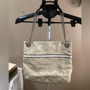Coach Metallic Silver Handbag